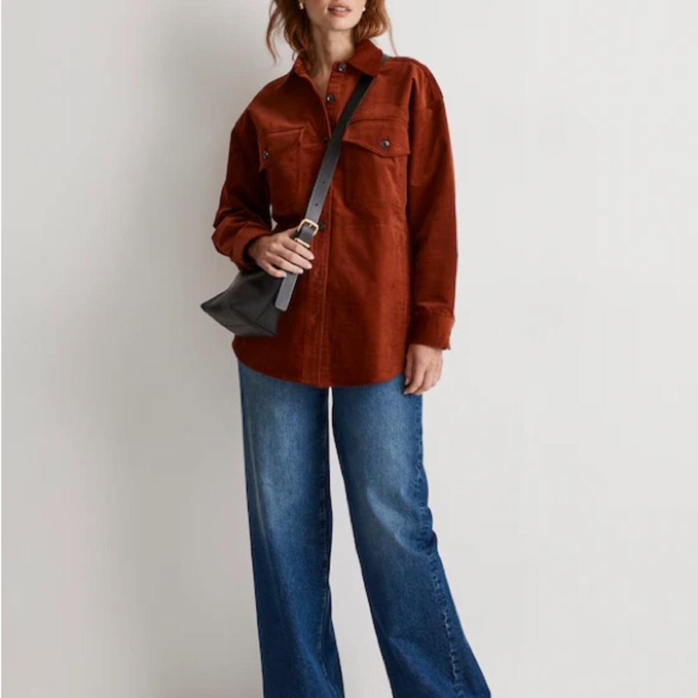 Madewell Women's Small Corduroy Twill Oversized Shirt-Jacket - Picture 4 of 6